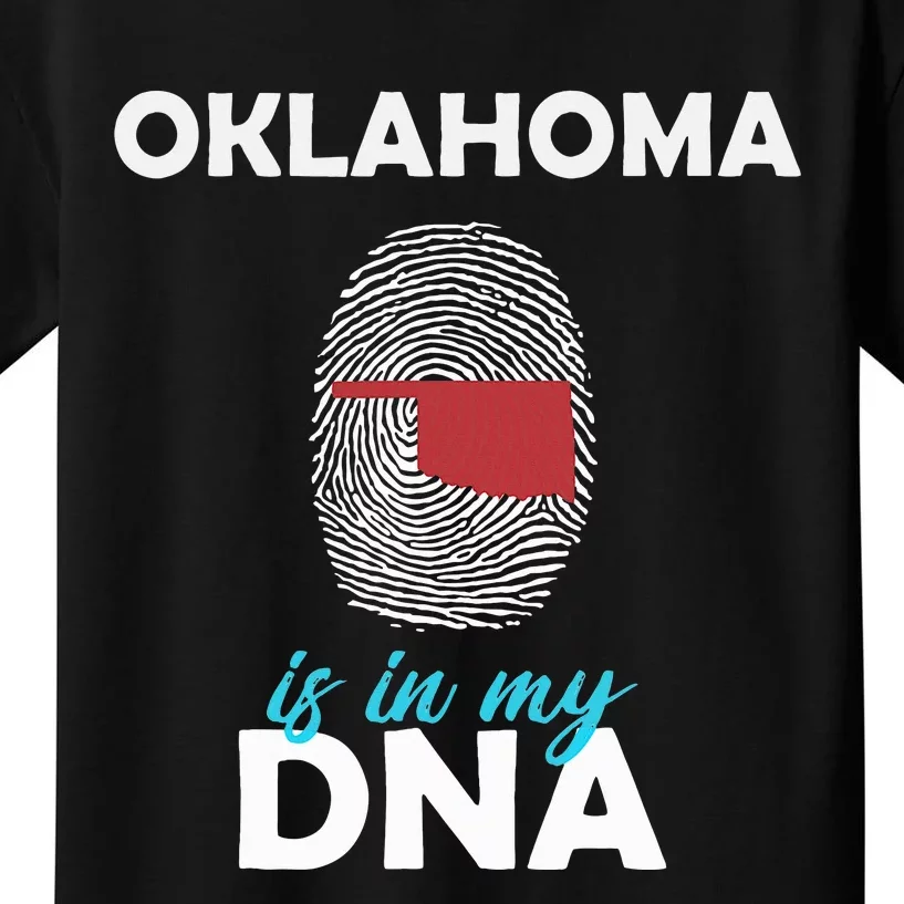 Oklahoma Is In My Dna Fingerprint America Kids T-Shirt