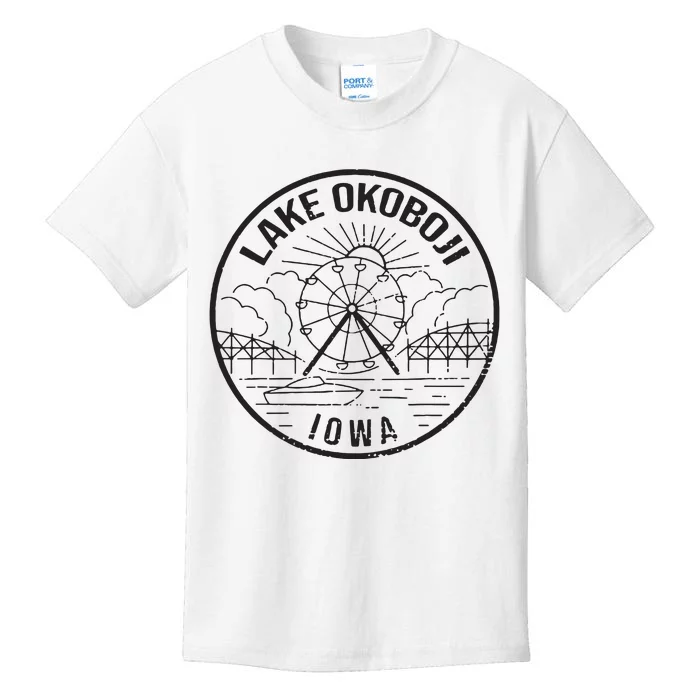 Okoboji Iowa Ia Vintage Okoboji Gifts Iowa Okoboji Lakes Kids T-Shirt