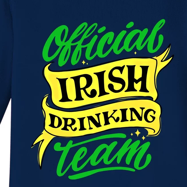 Official Irish Ing Team St Patricks Day Gift Baby Long Sleeve Bodysuit