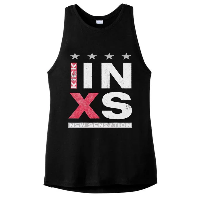 Official INXS Kick New Sensation Logo Ladies Tri-Blend Wicking Tank