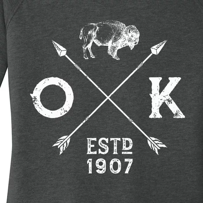 Oklahoma I Love State Arrow Bison Buffalo Women's Perfect Tri Tunic Long Sleeve Shirt