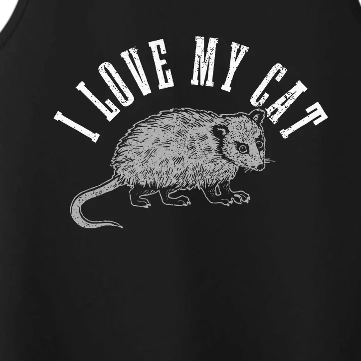 Opossum I Love My Cat Funny Opossum Performance Tank