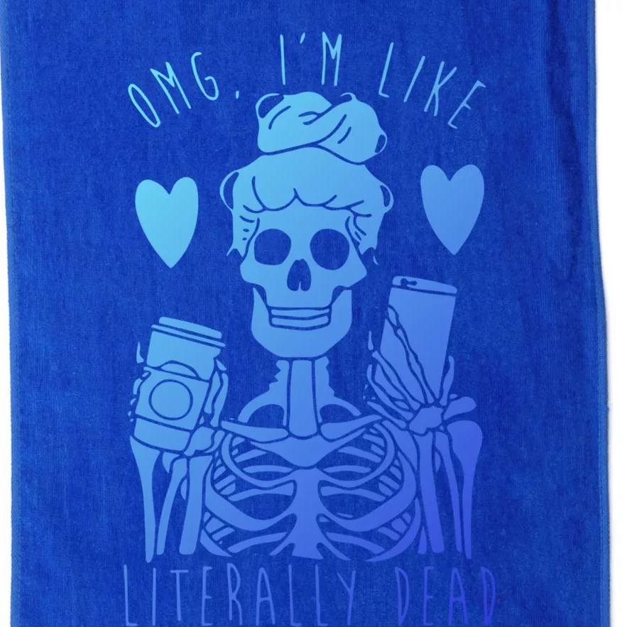 Omg Im Like Literally Dead Lazy Halloween Costume Skeleton Gift Platinum Collection Golf Towel