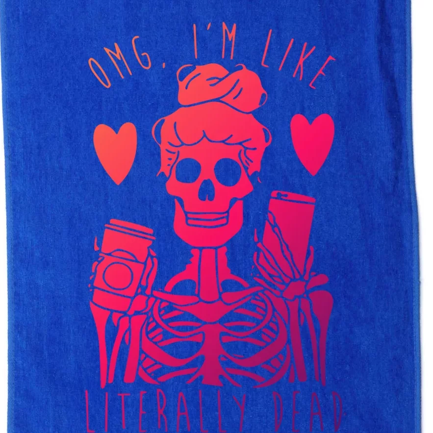 Omg Im Like Literally Dead Lazy Halloween Costume Skeleton Gift Platinum Collection Golf Towel