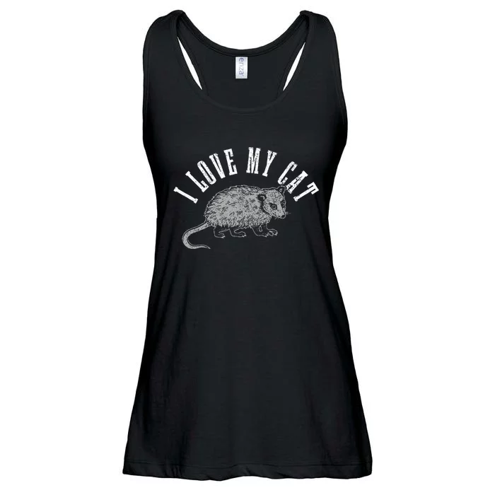 Opossum I Love My Cat Funny Opossum Ladies Essential Flowy Tank