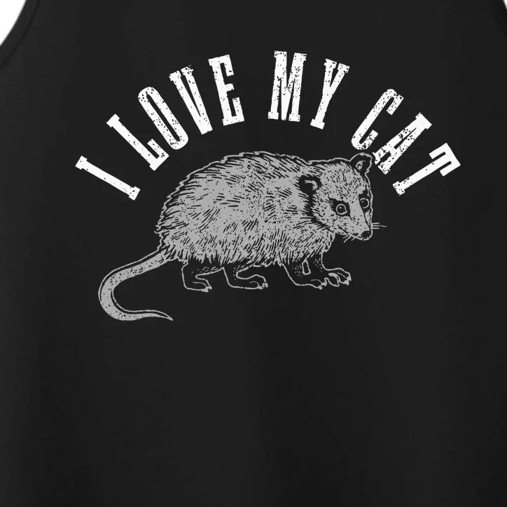 Opossum I Love My Cat Funny Opossum Performance Tank