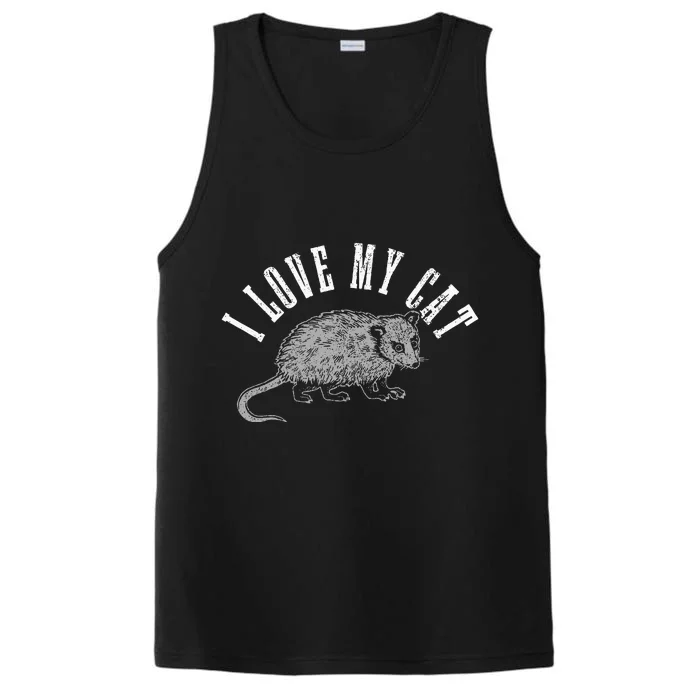 Opossum I Love My Cat Funny Opossum Performance Tank