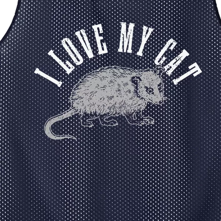 Opossum I Love My Cat Funny Opossum Mesh Reversible Basketball Jersey Tank