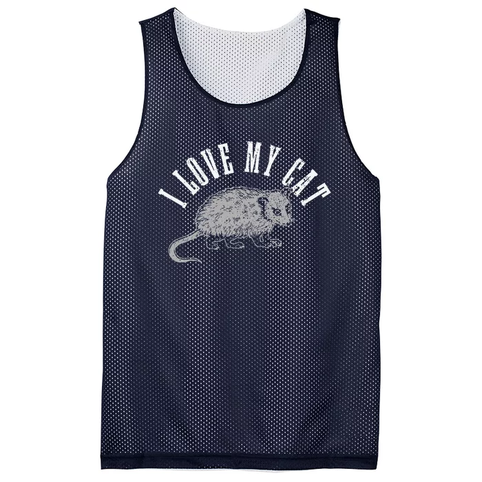 Opossum I Love My Cat Funny Opossum Mesh Reversible Basketball Jersey Tank