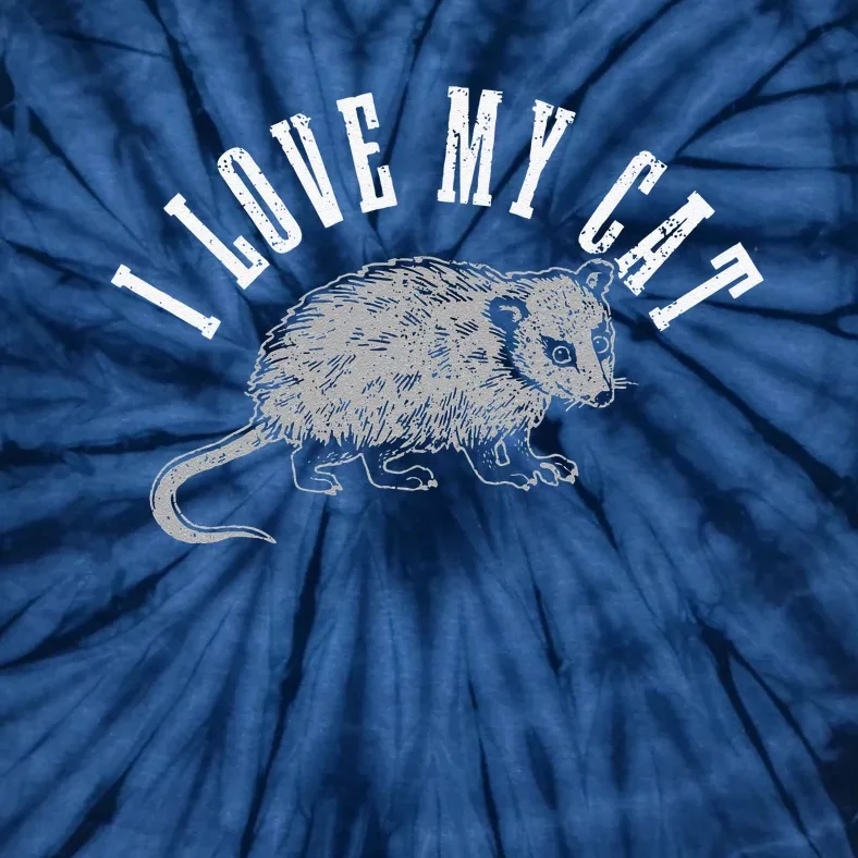 Opossum I Love My Cat Funny Opossum Tie-Dye T-Shirt