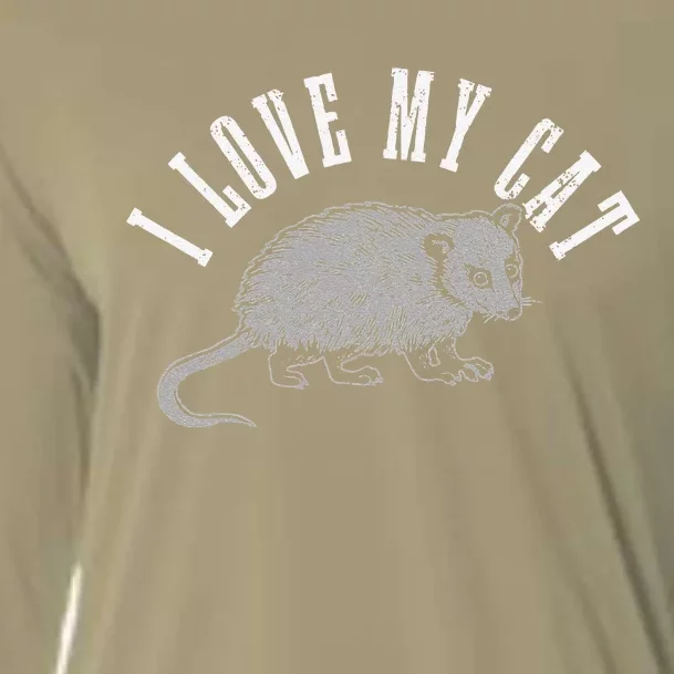 Opossum I Love My Cat Funny Opossum Cooling Performance Long Sleeve Crew