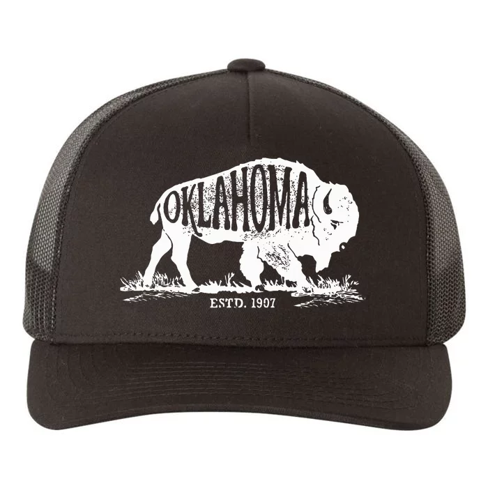 Oklahoma I Love State Arrow Bison Buffalo Yupoong Adult 5-Panel Trucker Hat