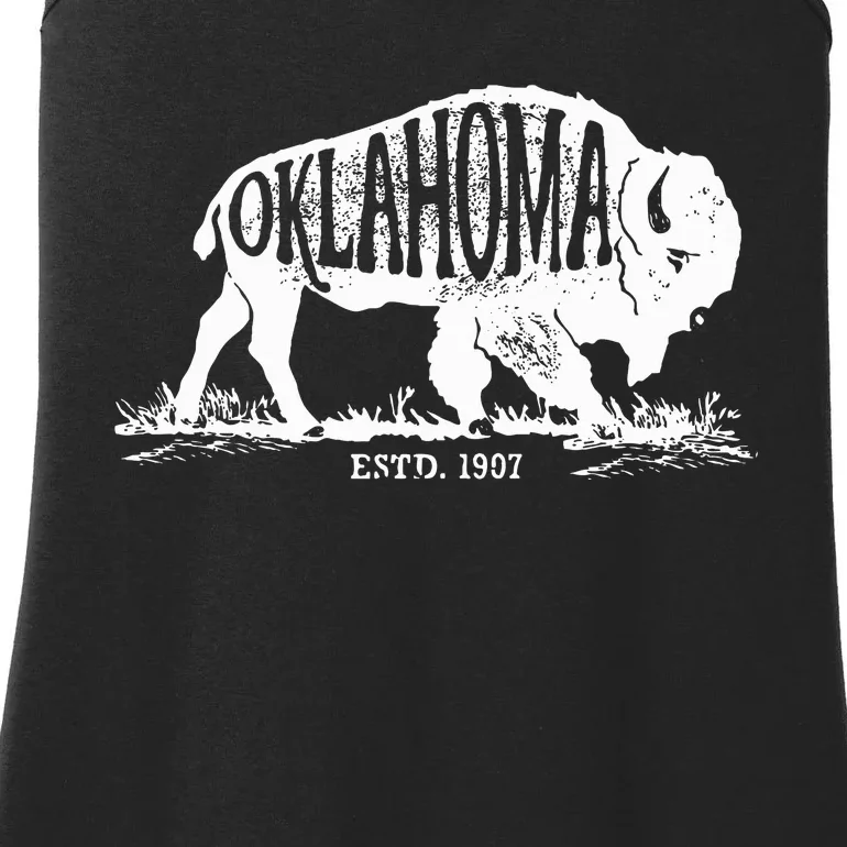 Oklahoma I Love State Arrow Bison Buffalo Ladies Essential Tank