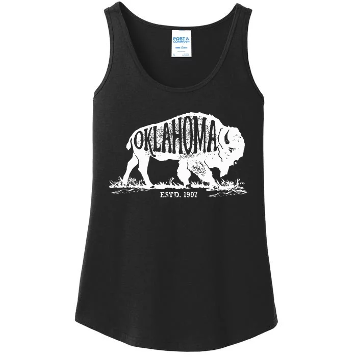 Oklahoma I Love State Arrow Bison Buffalo Ladies Essential Tank