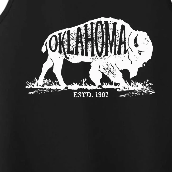 Oklahoma I Love State Arrow Bison Buffalo Performance Tank