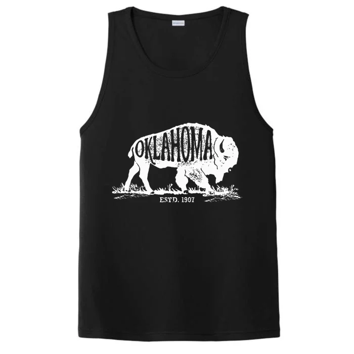 Oklahoma I Love State Arrow Bison Buffalo Performance Tank