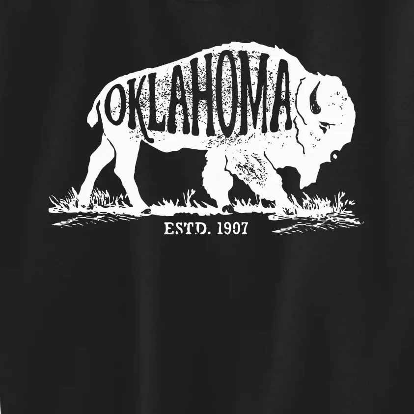 Oklahoma I Love State Arrow Bison Buffalo Kids Sweatshirt