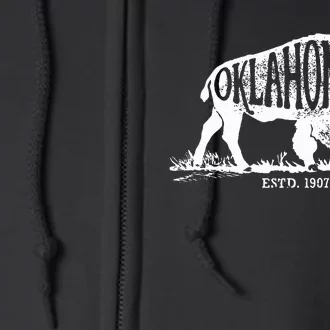 Oklahoma I Love State Arrow Bison Buffalo Full Zip Hoodie