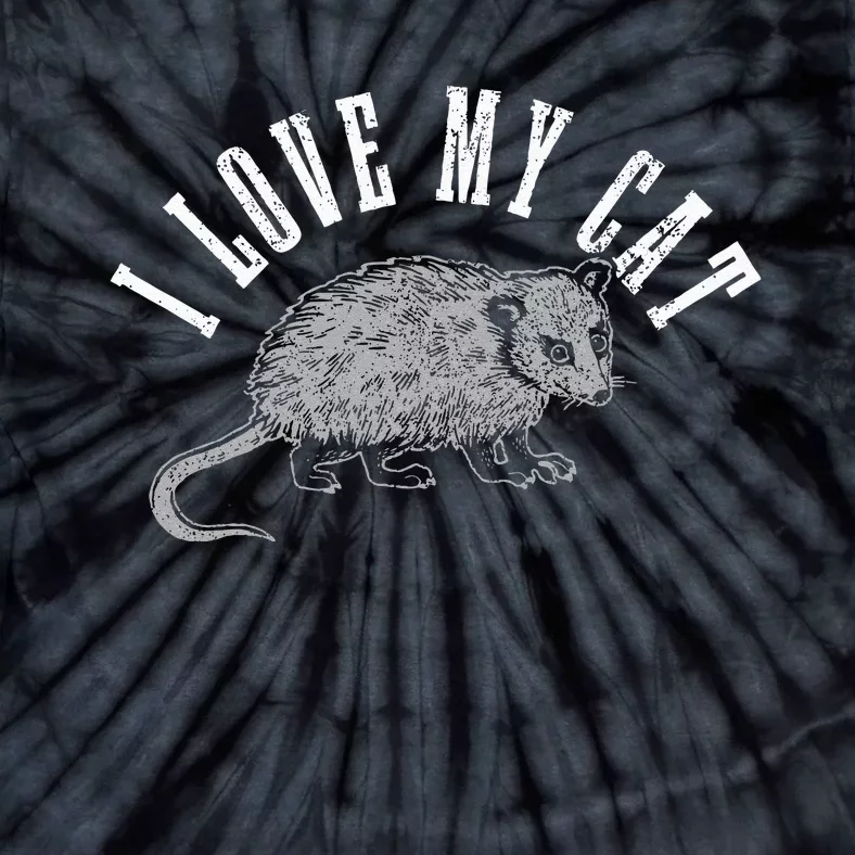 Opossum I Love My Cat Funny Opossum Tie-Dye T-Shirt