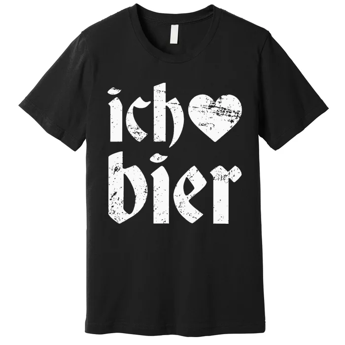 Oktoberfest I Love Beer Ich Heart Bier German Drinking Premium T-Shirt