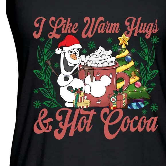 Olaf I Like Warm Hugs And Hot Cocoa Olaf Christmas Ladies Essential Flowy Tank