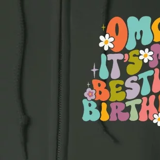 Omg ItS My BestieS Birthday Funny Groovy BestieS Birthday Full Zip Hoodie