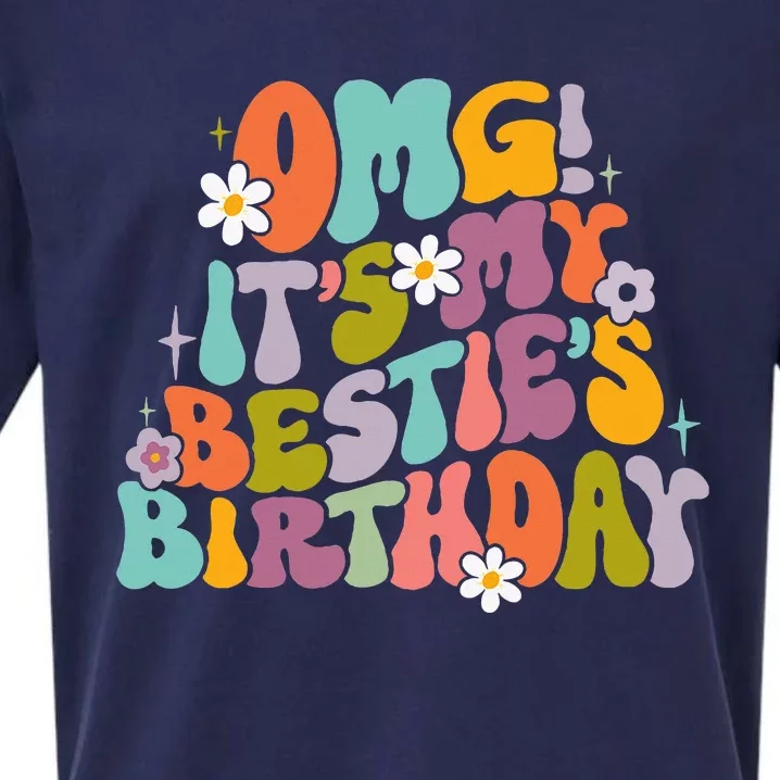 Omg ItS My BestieS Birthday Funny Groovy BestieS Birthday Sueded Cloud Jersey T-Shirt