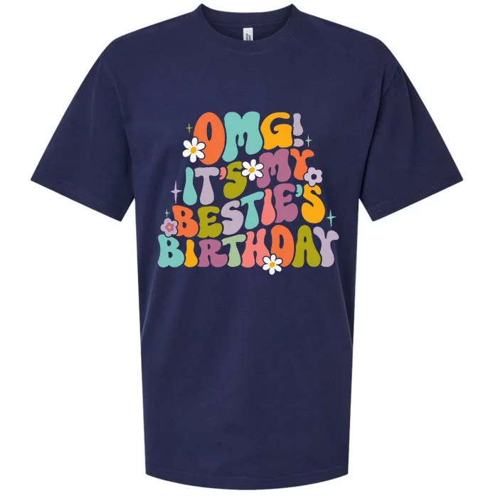 Omg ItS My BestieS Birthday Funny Groovy BestieS Birthday Sueded Cloud Jersey T-Shirt