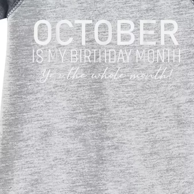 October Is My Birthday The Whole Month Infant Baby Jersey Bodysuit