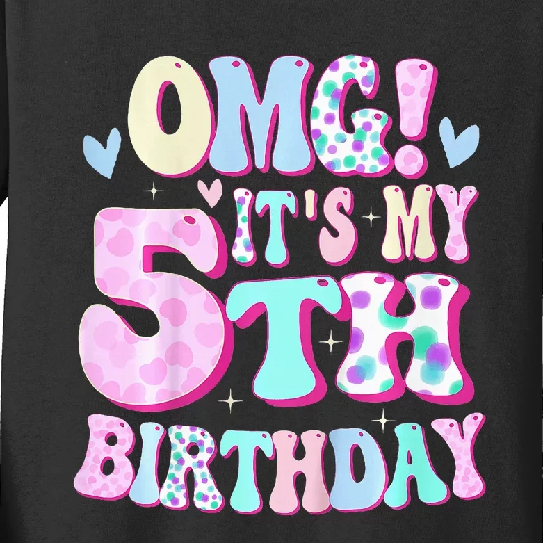 OMG It's My 5th Birthday Gifts Five 5 Year Old Bday Kids Long Sleeve Shirt