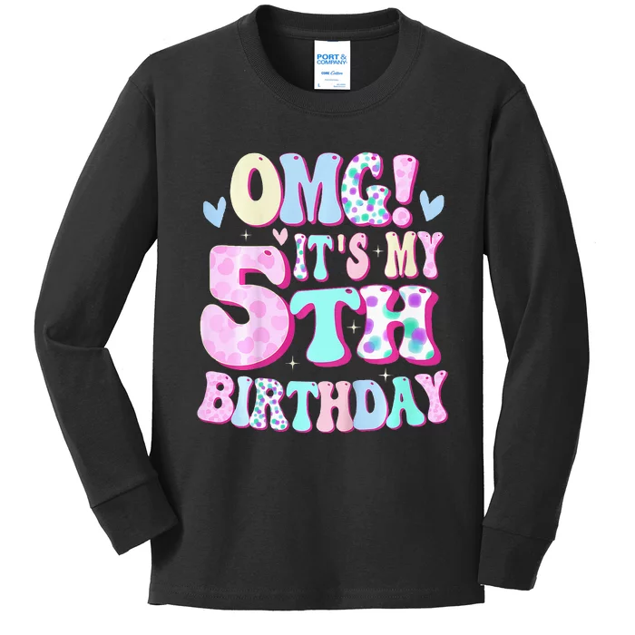 OMG It's My 5th Birthday Gifts Five 5 Year Old Bday Kids Long Sleeve Shirt