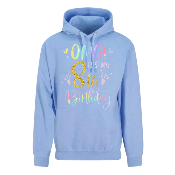 OMG Its My 8th Birthday Gifts Eight 8 Year Old Bday Unisex Surf Hoodie