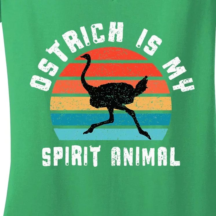 Ostrich Is My Spirit Animal Ostriches Lover Designs Gift Women's V-Neck T-Shirt