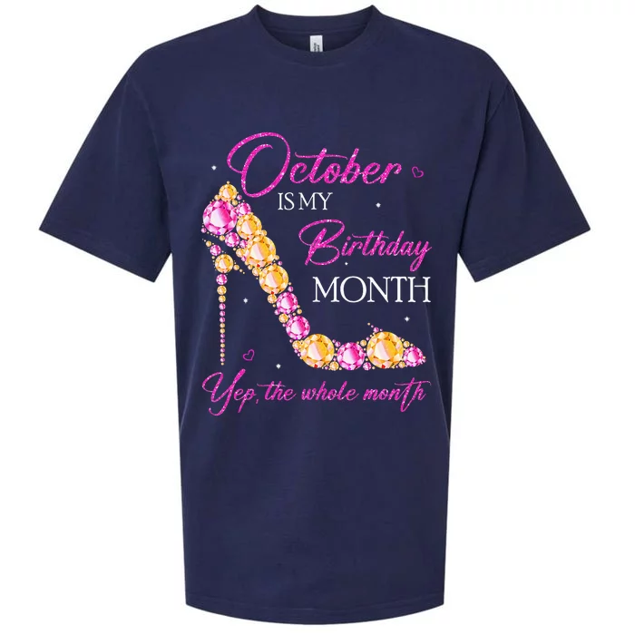 October Is My Birthday Month Yep The Whole Month Sueded Cloud Jersey T-Shirt