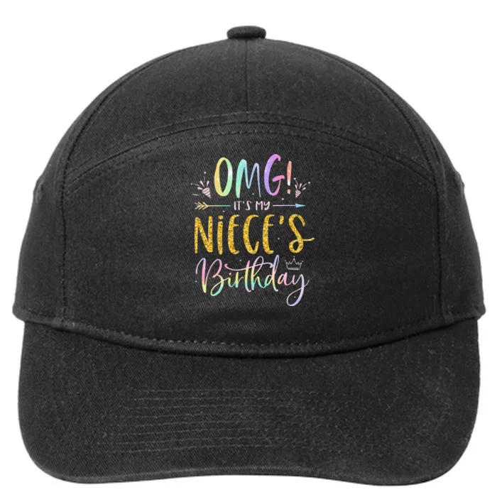 OMG It's My Niece's Birthday Happy BDay Uncle Aunt Tie Dye 7-Panel Snapback Hat