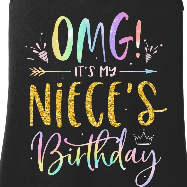 OMG It's My Niece's Birthday Happy BDay Uncle Aunt Tie Dye Ladies Essential Tank