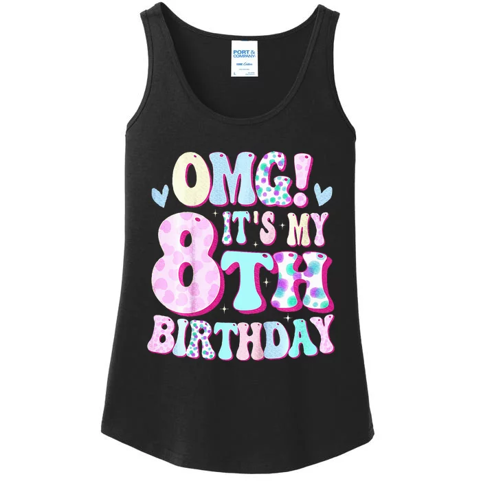 Omg ItS My 8th Birthday Gifts Eight 8 Year Old Bday Ladies Essential Tank