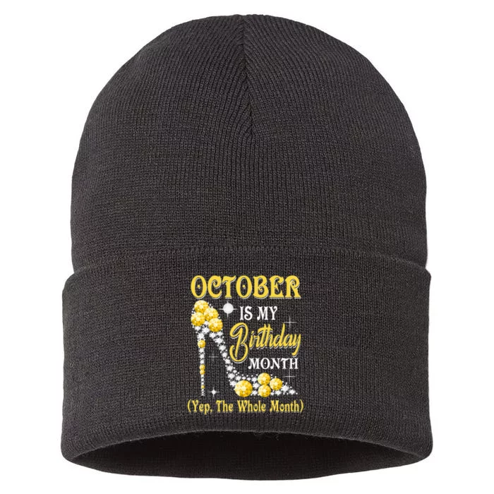 October Is My Birthday Month Yep The Whole Month shoes Gifts Sustainable Knit Beanie