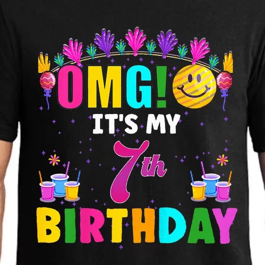 OMG Its My 7th Birthday Cute 7 Year Old Birthday Party Pajama Set