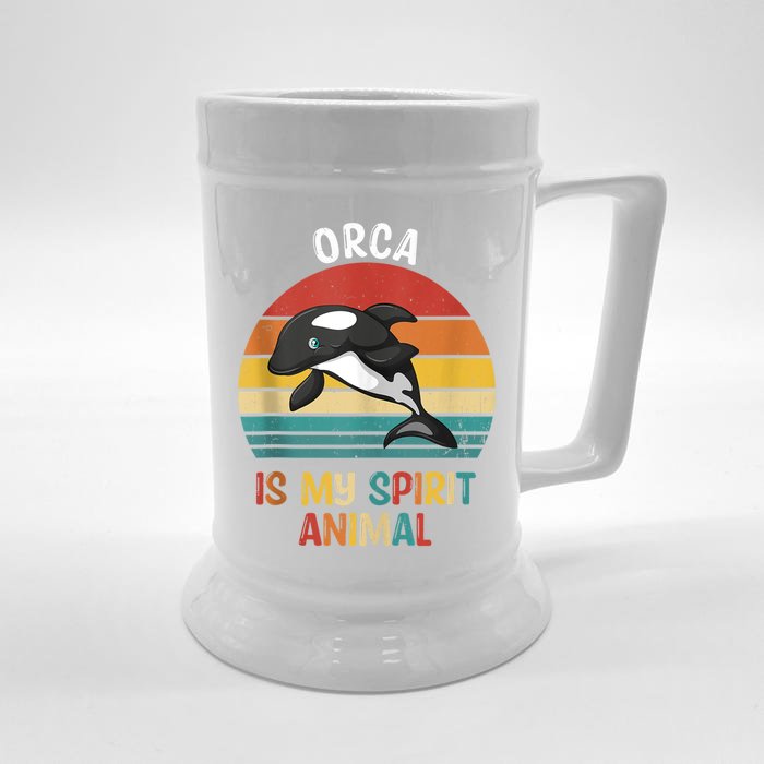 Orca Is My Spirit Animal Funny Orca Lover Front & Back Beer Stein