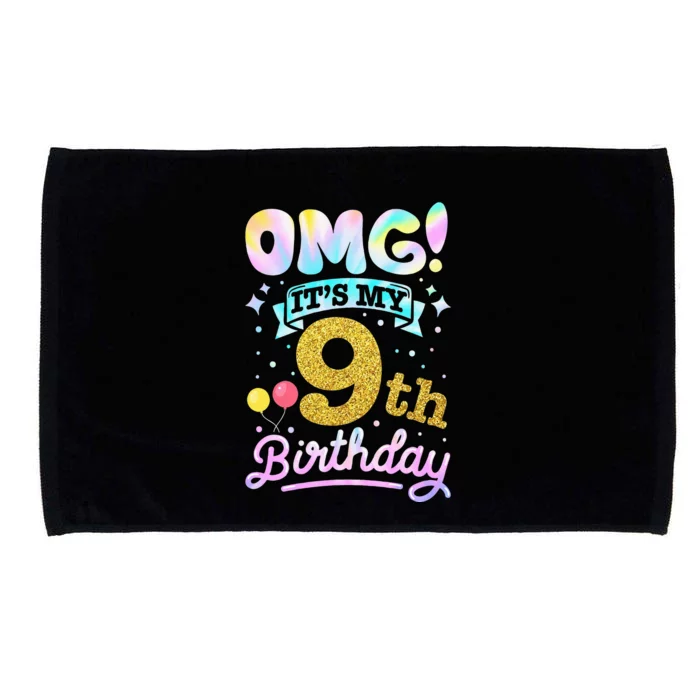 OMG It's My 9th Birthday 9 Years old Birthday Microfiber Hand Towel