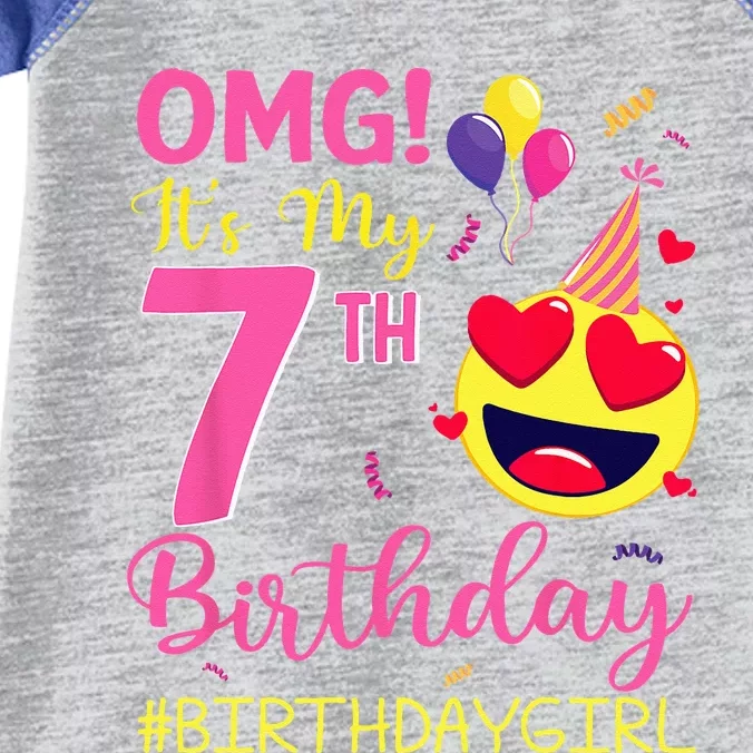 OMG Its My 7th Birthday 7 Years Old Bday Party Infant Baby Jersey Bodysuit