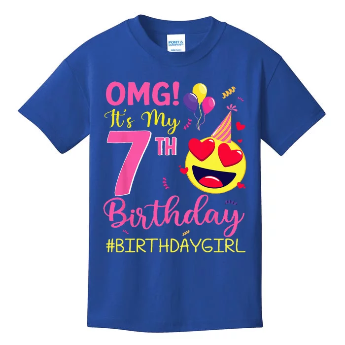 OMG Its My 7th Birthday 7 Years Old Bday Party Kids T-Shirt