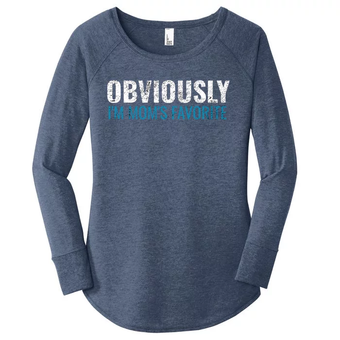 Obviously Im Moms Favorite Cute Gift Sarcastic Vintage Funny Cute Gift Women's Perfect Tri Tunic Long Sleeve Shirt