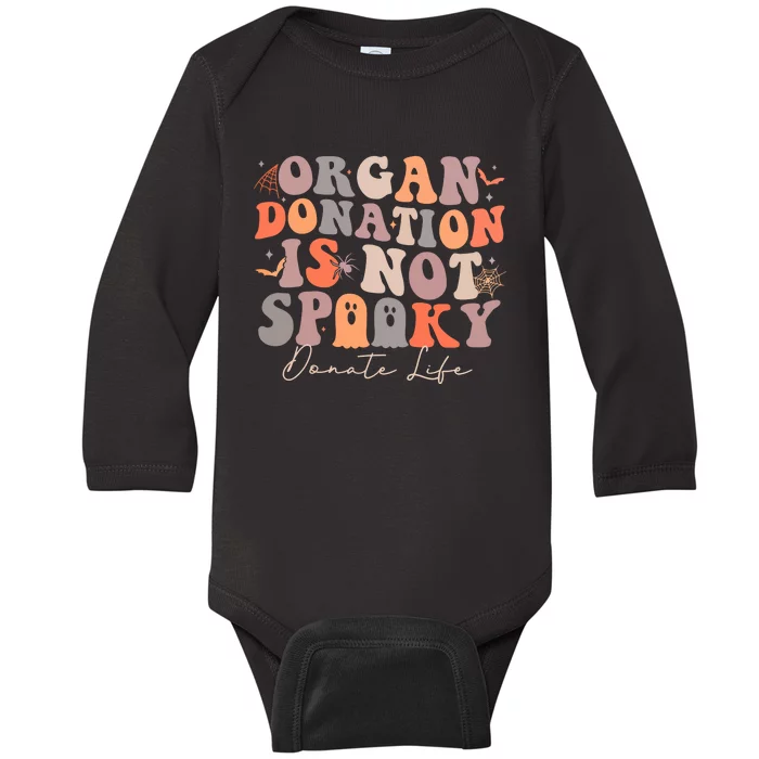 Organ Is Not Spooky Halloween Ghoul Donate Life Baby Long Sleeve Bodysuit