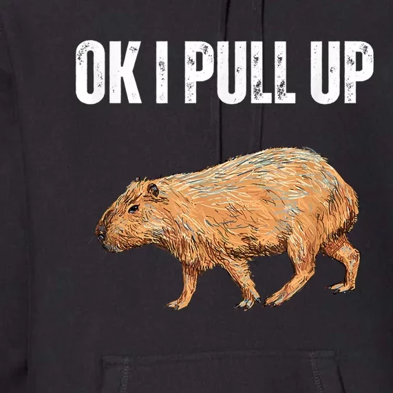 Ok I Pull Up Capybara Shirt Funny Capybara Meme Ok I Pull Up Premium Hoodie