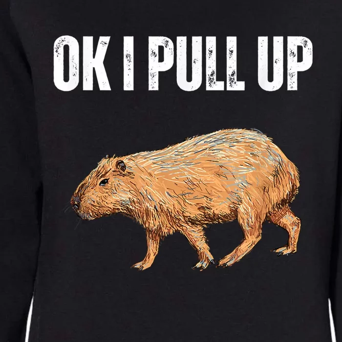 Ok I Pull Up Capybara Shirt Funny Capybara Meme Ok I Pull Up Womens California Wash Sweatshirt