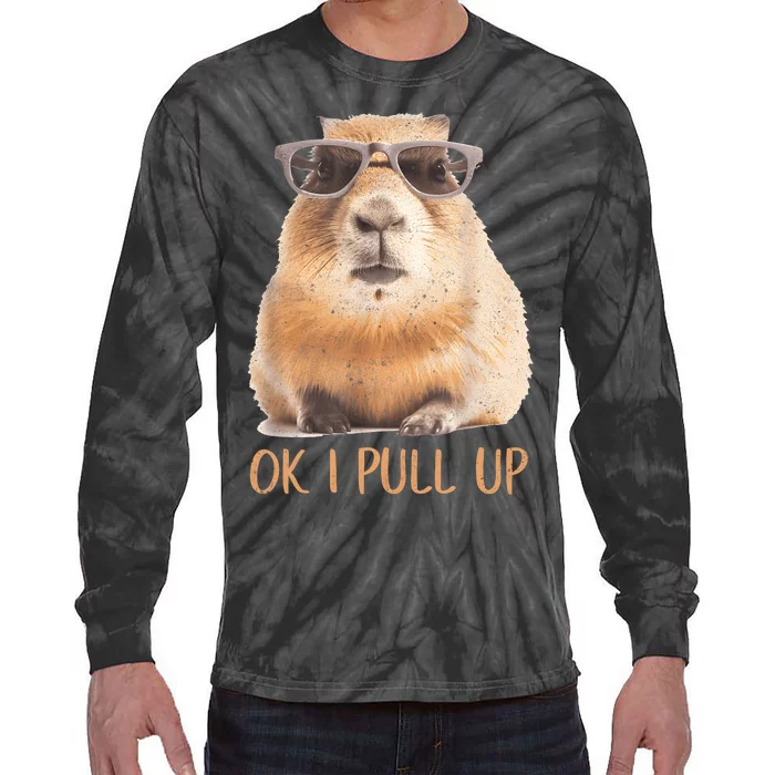 Ok I Pull Up Capybara Tie-Dye Long Sleeve Shirt