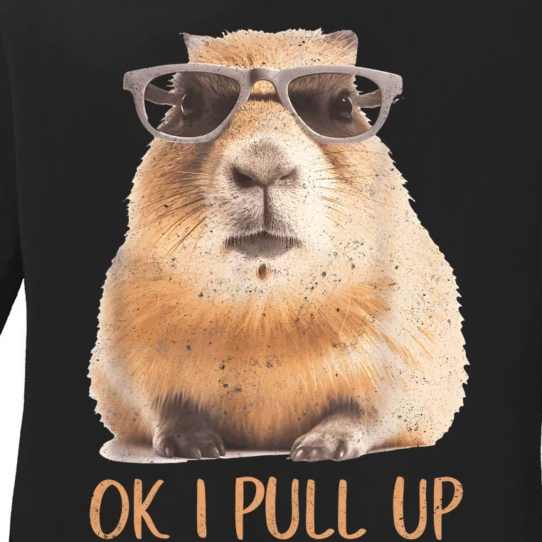 Ok I Pull Up Capybara Ladies Long Sleeve Shirt