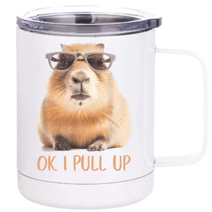 Ok I Pull Up Capybara Front & Back 12oz Stainless Steel Tumbler Cup